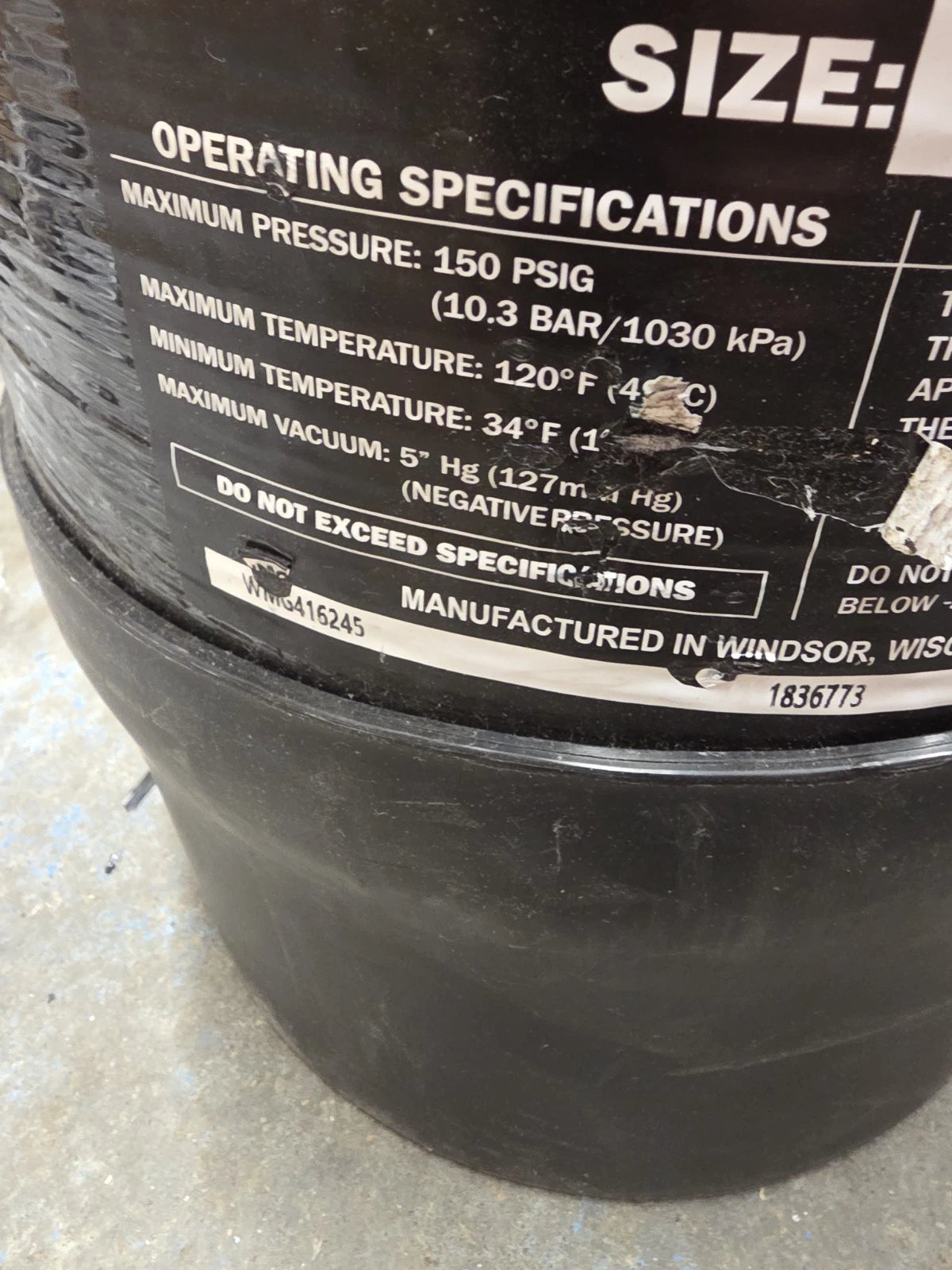 Clack 10x54 Water Softener Mineral Resin Tank Vessel 150 PSI Black